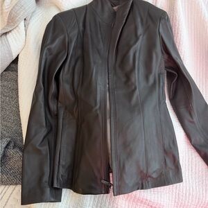 Cole Haan Women's Dark Leather Jacket